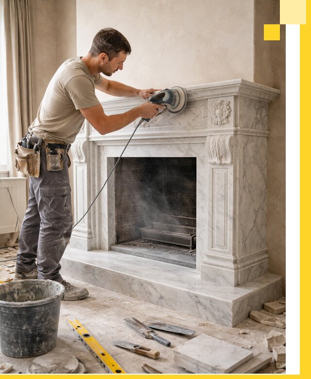 Изготовление и установка мраморных каминов в Томске под ключ