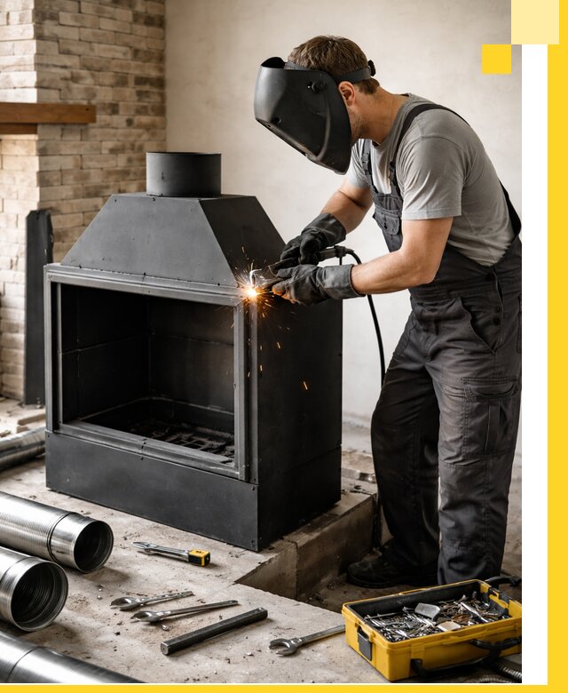 Продажа и установка металлических каминов в Томске под ключ