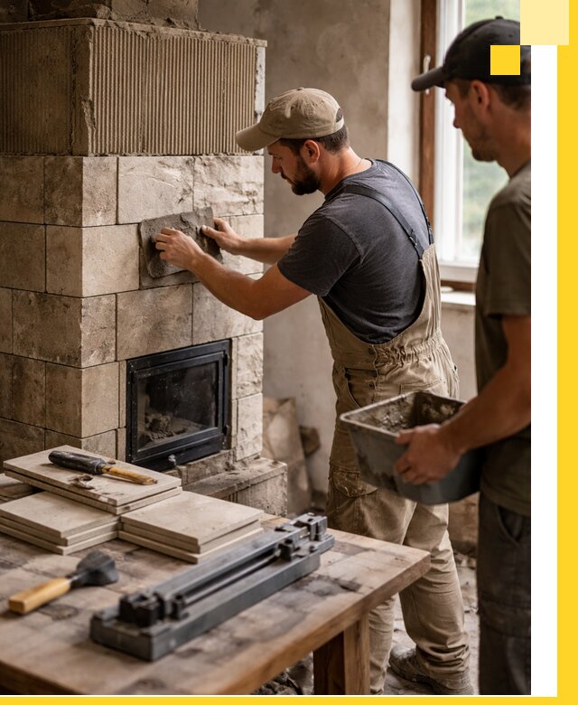 Профессиональная облицовка печей в Томске: керамика и камень