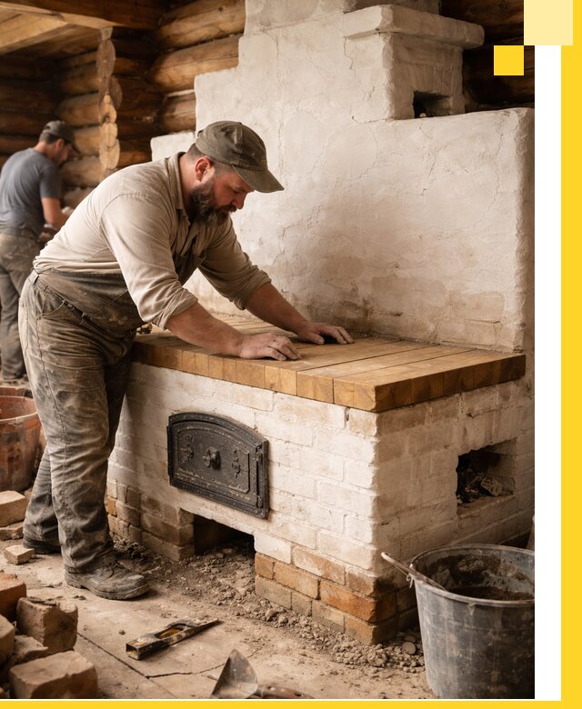 Проектирование и установка русской печи с лежанкой в Томске