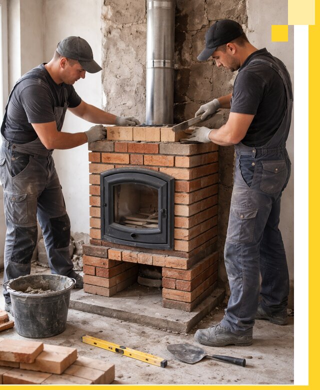 Монтаж печи камина под ключ в Томске с гарантией и пусконаладкой