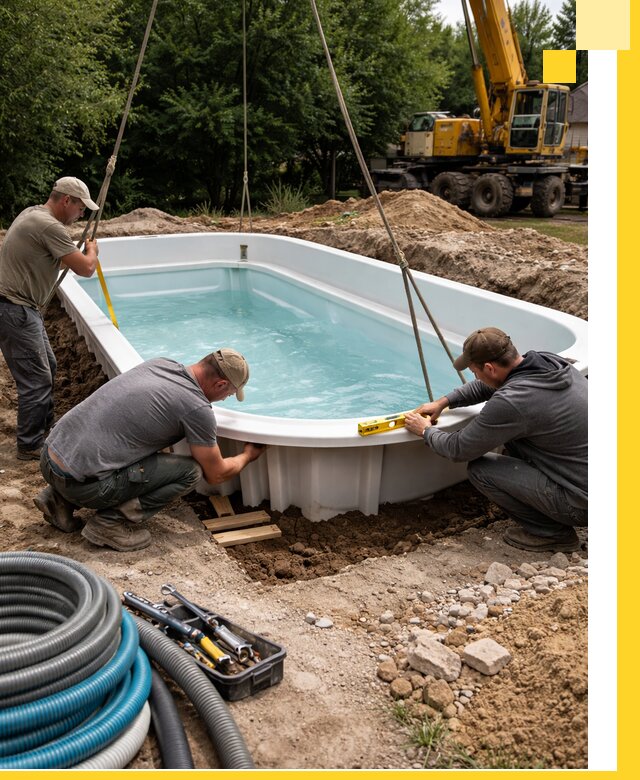 Установка и монтаж композитных бассейнов под ключ в Томске