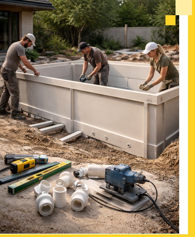 Установка полипропиленовых бассейнов под ключ в Томске