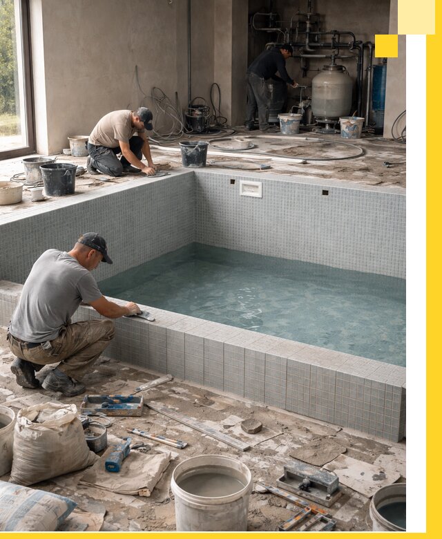 Строительство и монтаж бассейнов в помещении в Томске