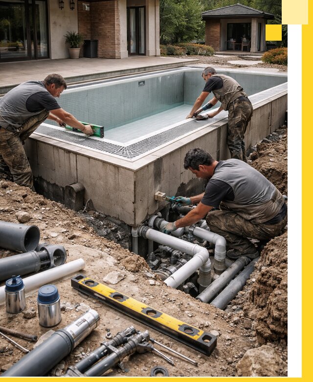 Строительство переливных бассейнов в Томске под ключ