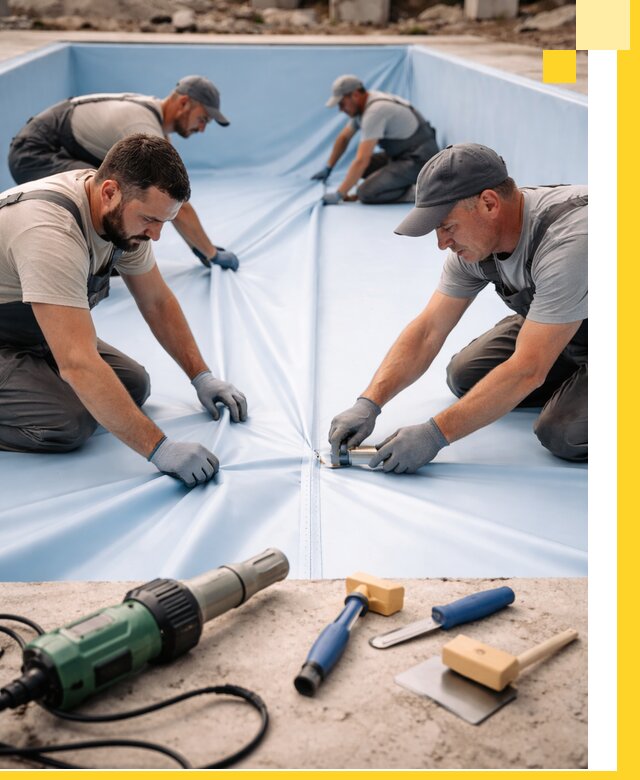 ПВХ пленка для бассейнов с монтажом и гарантией в Томске