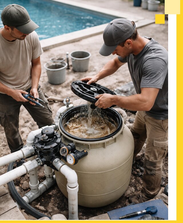 Установка и обслуживание песочных фильтров для бассейнов в Томске