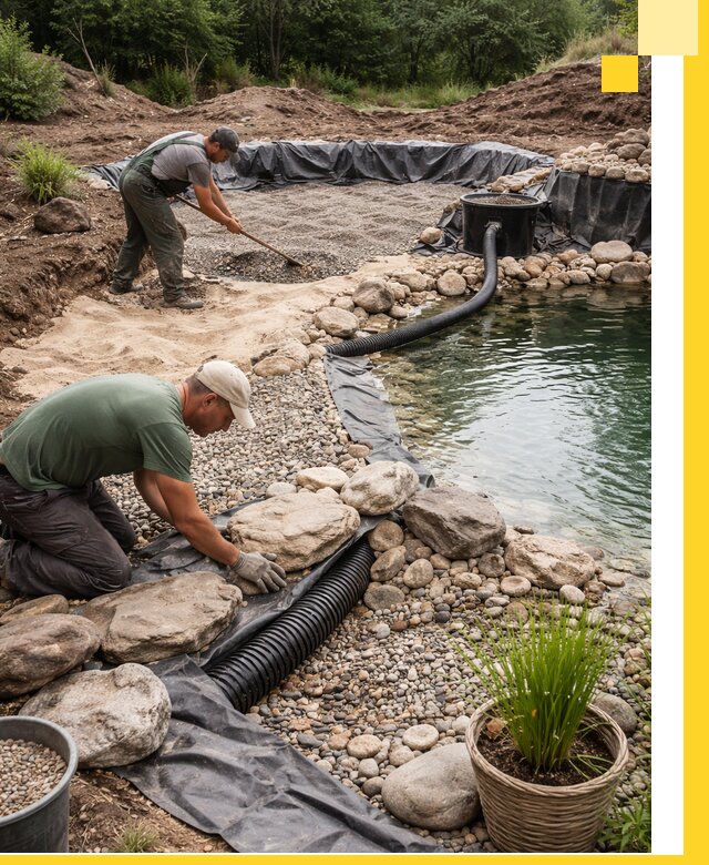 Строительство природных бассейнов и озер в Томске под ключ