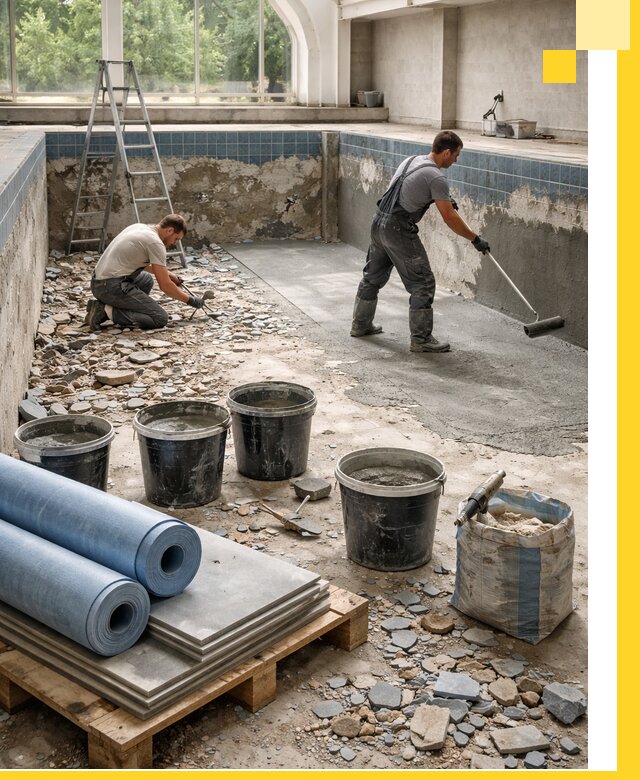 Реконструкция бассейнов в Томске: ремонт, гидроизоляция