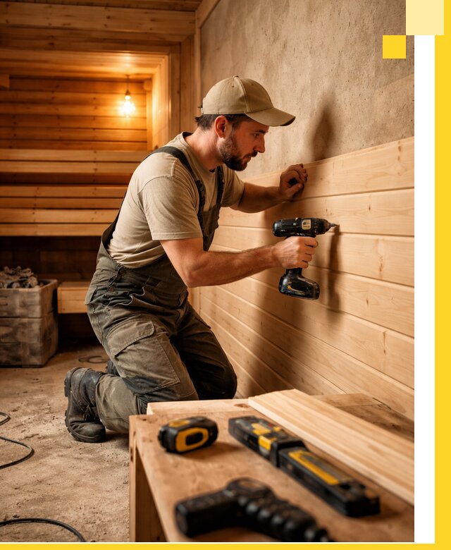 Профессиональная внутренняя отделка бани в Томске под ключ