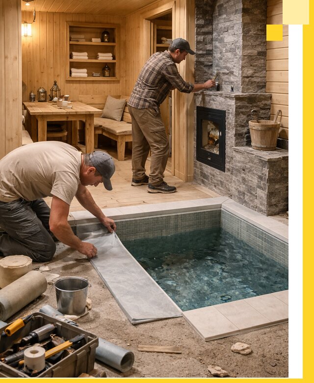 Строительство бань с комнатой отдыха под ключ в Томске