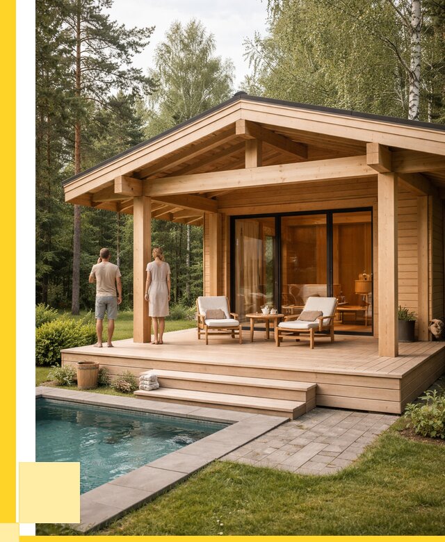 Бани с террасой под ключ в Томске от 655620 р. | ЭриданТмс