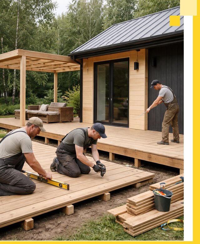 Строительство бань с террасой и бассейном под ключ в Томске