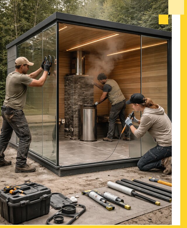 Проектирование и строительство стеклянных бань в Томске