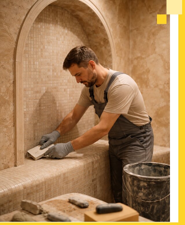 Профессиональная отделка хамамов с мозаикой под ключ в Томске